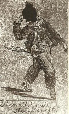 Joseph Anton Stranitzky Rollenbild als Hanswurst - Faksimile Bild Druck Theater - Bild 1 von 2