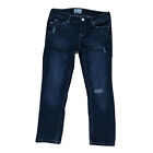 Aeropostale Jeans Womens Bayla Skinny Capri Dark Blue Ripped Knee Size 3/4 - N