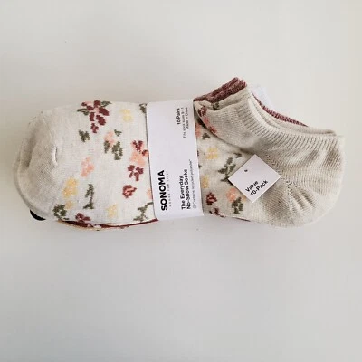 Sonoma,  no-show socks, NWT, 10 Pairs per pack, Fits sock size 9-11, RN#74547 - Image 1 of 4