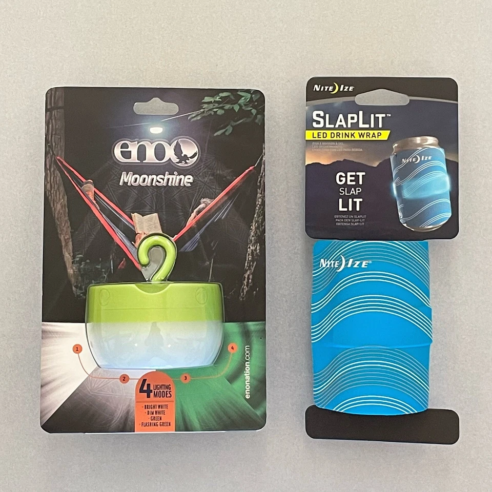 NUEVO~ENO Moonshine LED Hamaca Linterna y NiteLit SlapLit LED Aislado Envoltura para Bebidas Foto 1 de 4