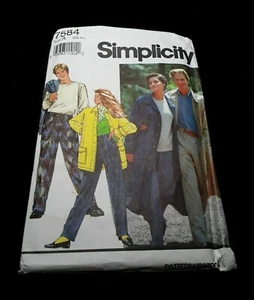 SIMPLICITY UNCUT Pattern 7584 Unisex Adult Teen Size XS-XL Pants Coat Trenchcoat - Picture 1 of 4