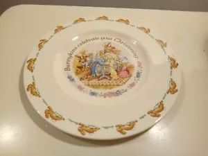 Royal Doulton Bunnykins Christening Plate Fine Bone China 20.5 cm / 8" - Picture 1 of 4