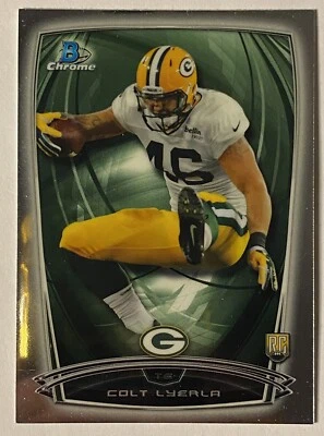 2014 Bowman Chrome Football Card #217 Colt Lyerla Green Bay Packers RC - Image 1 of 4