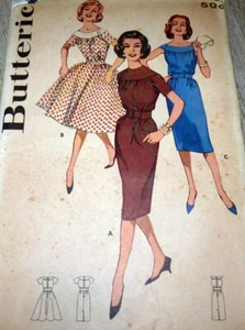 *LOVELY VTG 1950s DRESS BUTTERICK Sewing Pattern 14/34 FF - Picture 1 of 1