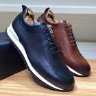 Non-slip Men's Leather Lace Up Comfortable Oxford Casual Flat Walking Shoes Size