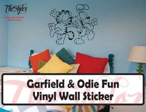 Garfield & Odie Fun Custom Wall Vinyl Sticker - Picture 1 of 4