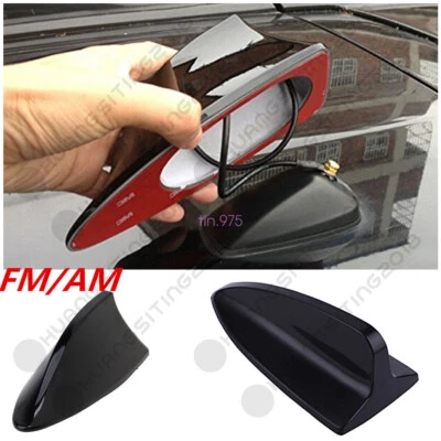 Black Universal SUV Car Roof Radio AM/ FM Signal Shark Style Aerial Fin Antenna Foto 1 de 4