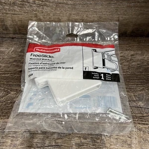 Brand New Rubbermaid  Free Slide Fast Set Wall/End Bracket White 3D68 1 Piece - Picture 1 of 9