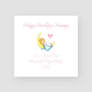 Personalised Handmade Heavenly Birthday Card Child Loss Baby Angel Miscarriage - Picture 1 of 6
