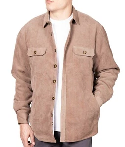 Visive Corduroy and Flannel Jackets For Men Button Up Sherpa Quilted Shirt - Picture 1 of 46