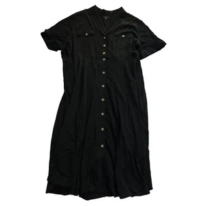J.Crew Collared Camp-Pocket Shirtdress in Black - Picture 1 of 4