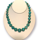 Beau collier perles turquoise bleu mosaïque sterling 925 AIL aluma 