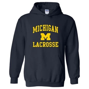 Michigan Arch Logo Lacrosse, Team Color Hoodie - Navy - Picture 1 of 6