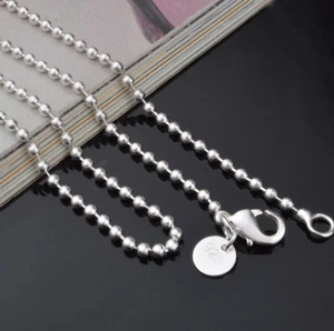 925 Sterlingsilber beschichtet Halskette 1,5 mm Kugelkette Länge 40-75 cm - Bild 1 von 1
