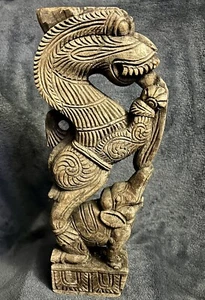 18th-C Asian Architectural Corbel Wood Carving 16.4”x6.5” - Picture 1 of 23