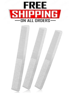 3 Pieces Metal Barber Combs Stainless Steel Hair Comb Fine Cutting Comb Hair - Picture 1 of 6