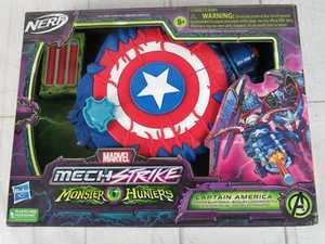 NERF Marvel MechStrike Monster Hunters Capitán América Monster Blast Shield Nuevo - Imagen 1 de 6