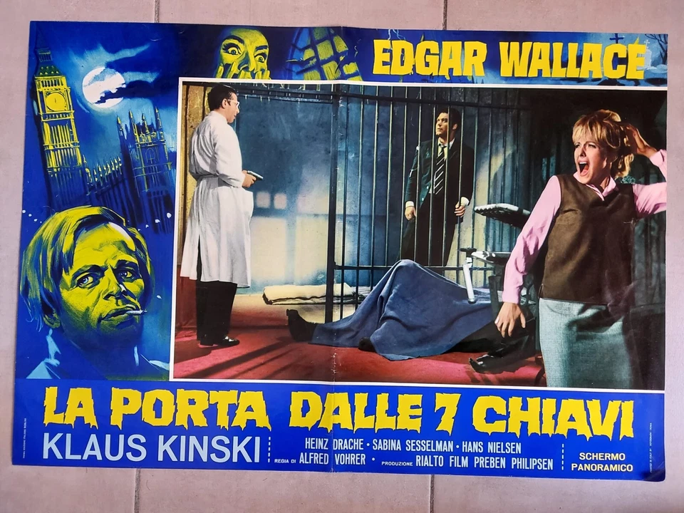 LA PORTA DALLE 7 CHIAVI Edgar Wallace Klaus Kinski FOTOBUSTA MANIFESTO CINEMA  - Bild 1 von 1