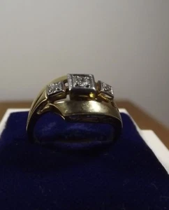 D21-9/ elegant Brillant Ring 585 Gelbgold. Gr. ca.54,  3 Brillanten ca. 0,15 ct  - Bild 1 von 10