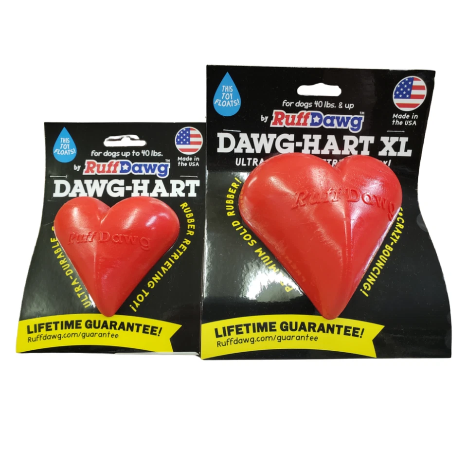RuffDawg Dawg-Hart XL Indestructible Rubber Toy for Dogs Over 40lb. - RED ONLY - Image 1 of 1