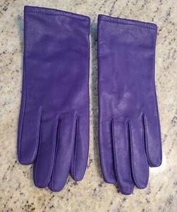 Guantes de mujer vintage talla M/L 7,5 de cuero púrpura forrados 9,5" Fownes - Imagen 1 de 21