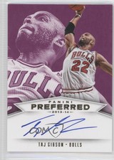 2013-14 Panini Preferred Panini Signatures Purple /15 Taj Gibson #584 Auto