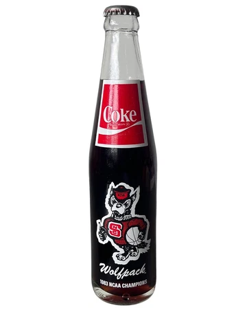 NC State Wolfpack Basketball - 1983 NCAA Champions Glass Coke Bottle Vintage Cover