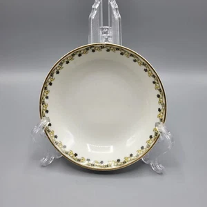 Vtg Haviland Limoges France Porcelain 5" Fruit Dessert Bowl Black Floral Scroll - Picture 1 of 4
