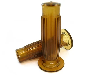 Laguna Grips - Gel Brown Root Beer - 7/8" - Motorcycle Cafe Chopper Tracker Brat - Picture 1 of 1