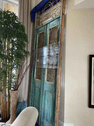 Green Egyptian Doors With Transom Cover