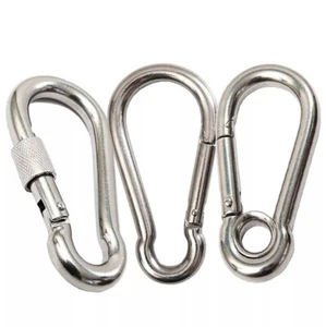 Large & Small Carabiner Clip Heavy Duty, A2 Stainless Snap Hooks Clasps Clips - Picture 1 of 19
