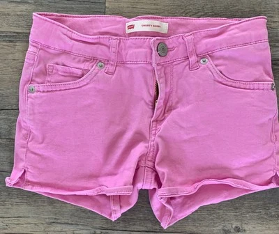 LEVI'S Rosa Denim Pantalones Cortos Niñas Talla 12 Foto 1 de 4