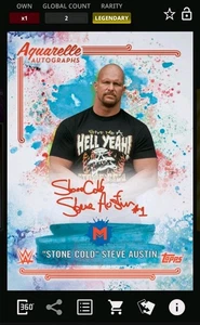 [Digital] Topps Slam Stone Cold Steve Austin Motif Scarlet Aquarelle Legendary - Picture 1 of 2