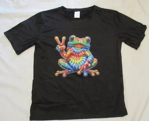 Camiseta hippie Tie-Dye Frog Peace Sign para dama talla XL - Imagen 1 de 2