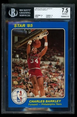 Tarjeta de novato 1984-85 Star #41 Charles Barkley Court Kings 5x7 BGS 7,5 Foto 1 de 3