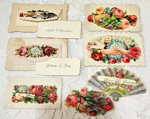 1910s Antique Victorian Calling Cards Diecut vtg ephemera crafts historical 10pc - Picture 1 of 8
