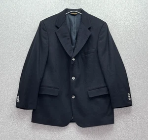 Brooks Brothers Mens Blazer Blue 41R 100% Cashmere 3 Button Sports Coat Made USA - Picture 1 of 14