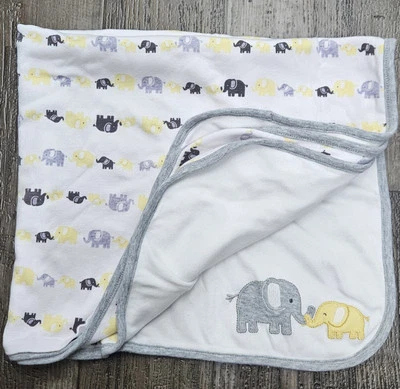 Gymboree Amarillo Gris Blanco Elefante Manta Bebé 2016 Seguridad Lovey - ¡Leer! Foto 1 de 4