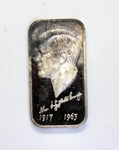 1973 Silver Creations. LTD. John F.Kennedy Limited Edition 1 oz Silver Art Bar - Picture 1 of 2