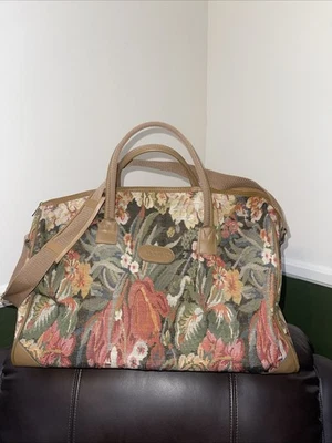 Bolso de viaje de fin de semana vintage Aldolfo tapiz floral + grande extra limpio Foto 1 de 4