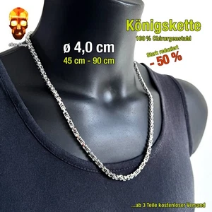 1 Königskette 4,0 mm Halskette Edelstahl Panzerkette Anhänger Herren Damen Ring  - Bild 1 von 4