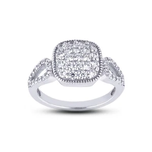 0,62ctw E/VS2 Rundschliff Natürliche zertifizierte Diamanten Platin Jubiläumsring - Bild 1 von 4