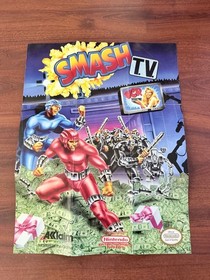 Smash Tv NES Acclaim Video Game Fold Out Poster Vintage Early 1990