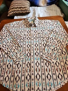 Camisa Occidental Panhandle Rough Stock Para Hombre XL L/S Perla A Presión Multicolor Usada en Excelente Condición GB36 - Imagen 1 de 9