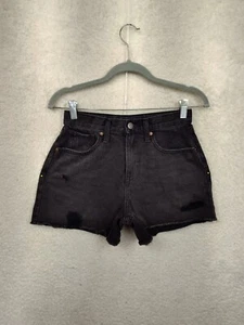 Old Navy Girls Short 14 Black 100% Cotton High Rise Distresed Cut Offf Denim - Picture 1 of 19