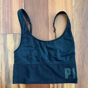 Victoria Secret Pink Sport Damen Gr. M Sport BH ohne Polsterung - Schwarz - Bild 1 von 4