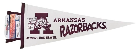 Arkansas Razorbacks Wool Pennant by Collegiate Pacific-12x30-NWT Cover