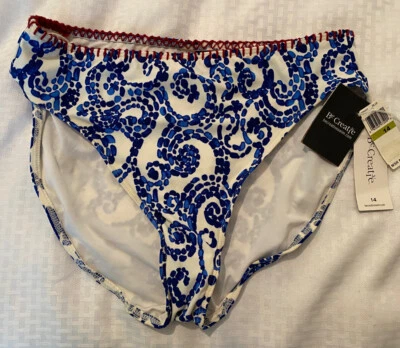 Biquíni feminino azul e branco Be Creative novo com etiquetas - Tamanho 14 - Imagem 1 de 3