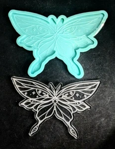 Molde de silicona grabado mariposa celestial de 7" - bandeja de montaña rusa colgante de pared polilla - Imagen 1 de 3