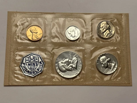 1958 United States Mint Proof Set in Original Flat Pack Packaging Cover